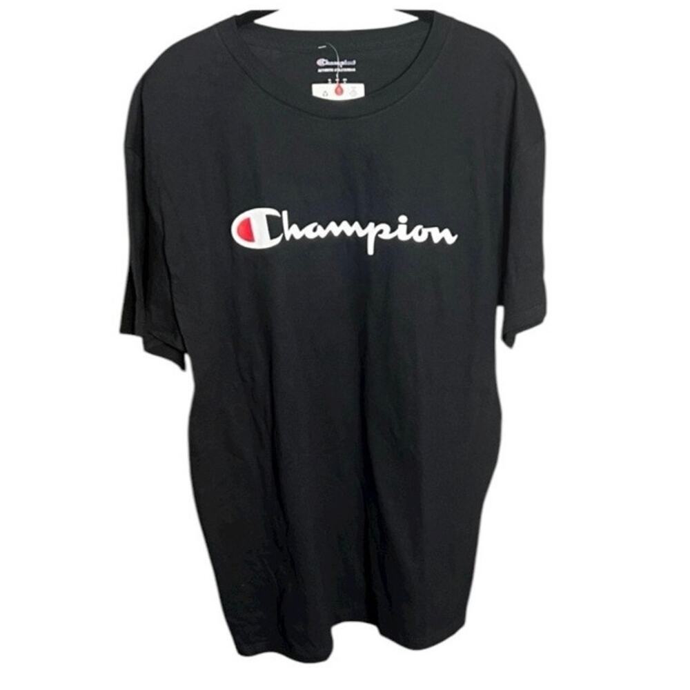 NWT Champion Tee - Black Tee with Logo - L